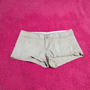 Abercrombie & Fitch tan and cream low waist shorts